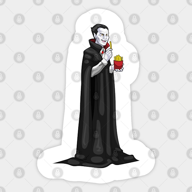 Vampire Halloween French fries Sticker by Markus Schnabel